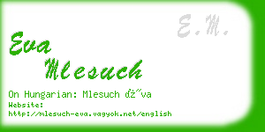 eva mlesuch business card